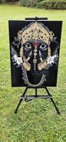 Ganesha Painting on Canvas, Black, Gold, and White🎨🖼️🕉️
