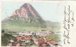 Ansichtskarte Glarus mit Glärnisch, datiert 1901, gelaufen