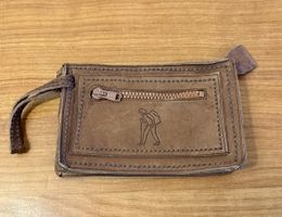 Vintage Clutch Leder, Handgefertigte Tasche aus Leder 24x15