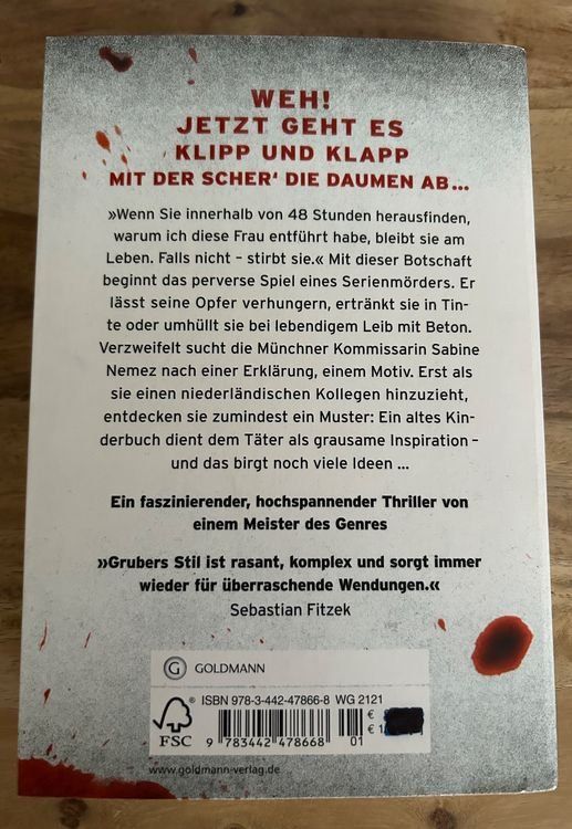 Bücher: Krimi / Thriller Todesfrist Andreas Gruber – Gebraucht aus Geneve von vane267 1