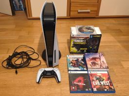 PS5 Disc Edition + Controller und 6 Spielen (Firmware 13.60)