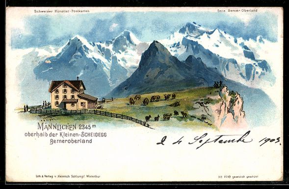 Cartes postales: AK Kleine Scheidegg, Männlichen, 1903 – D'occasion à Berlin par bartko-reher