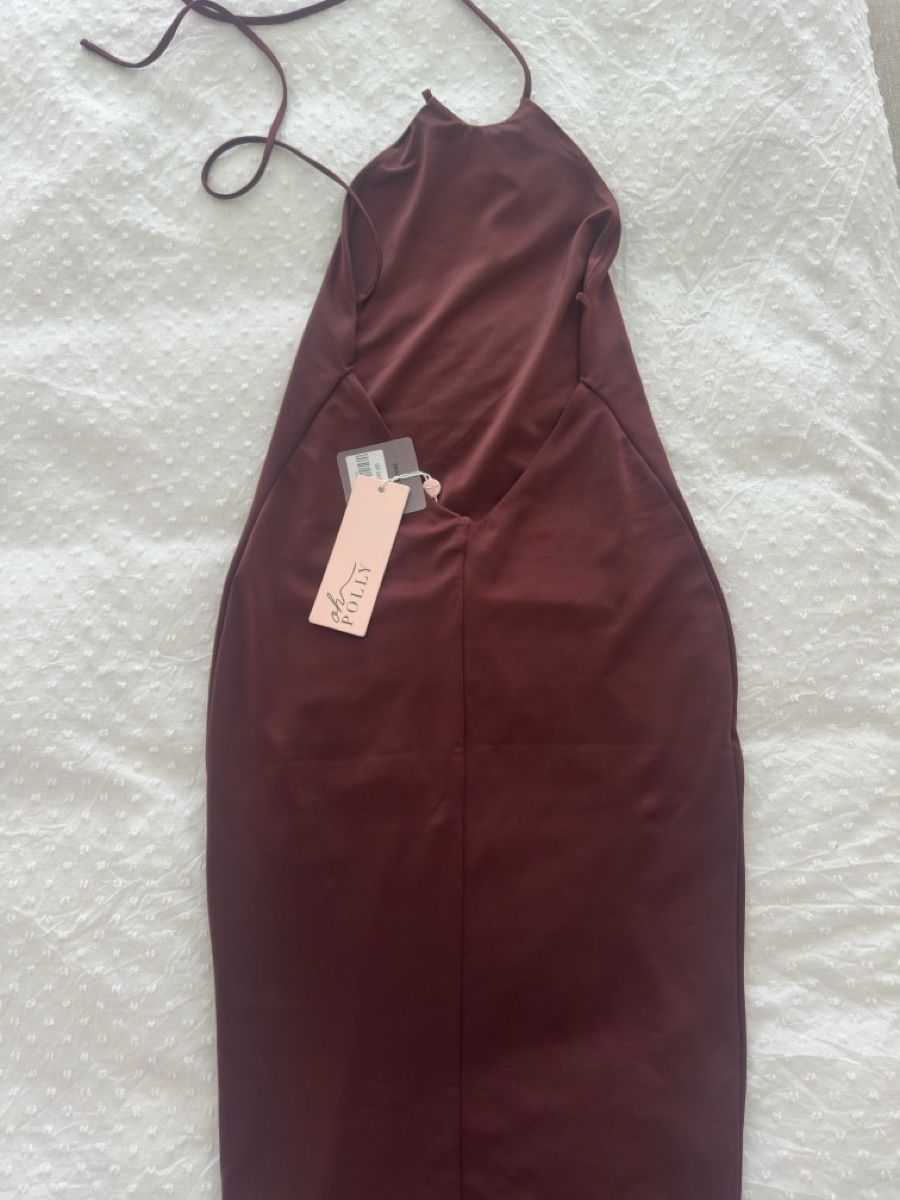 Vestiti: High Neck Backless Midaxi Dress in Brown – Nuovo e nell'imballaggio originale da Marly venduto da Cici_closet 6