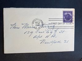 USA 1946 privater Ersttagsbrief 3c Veteranen 2.Weltkrieg
