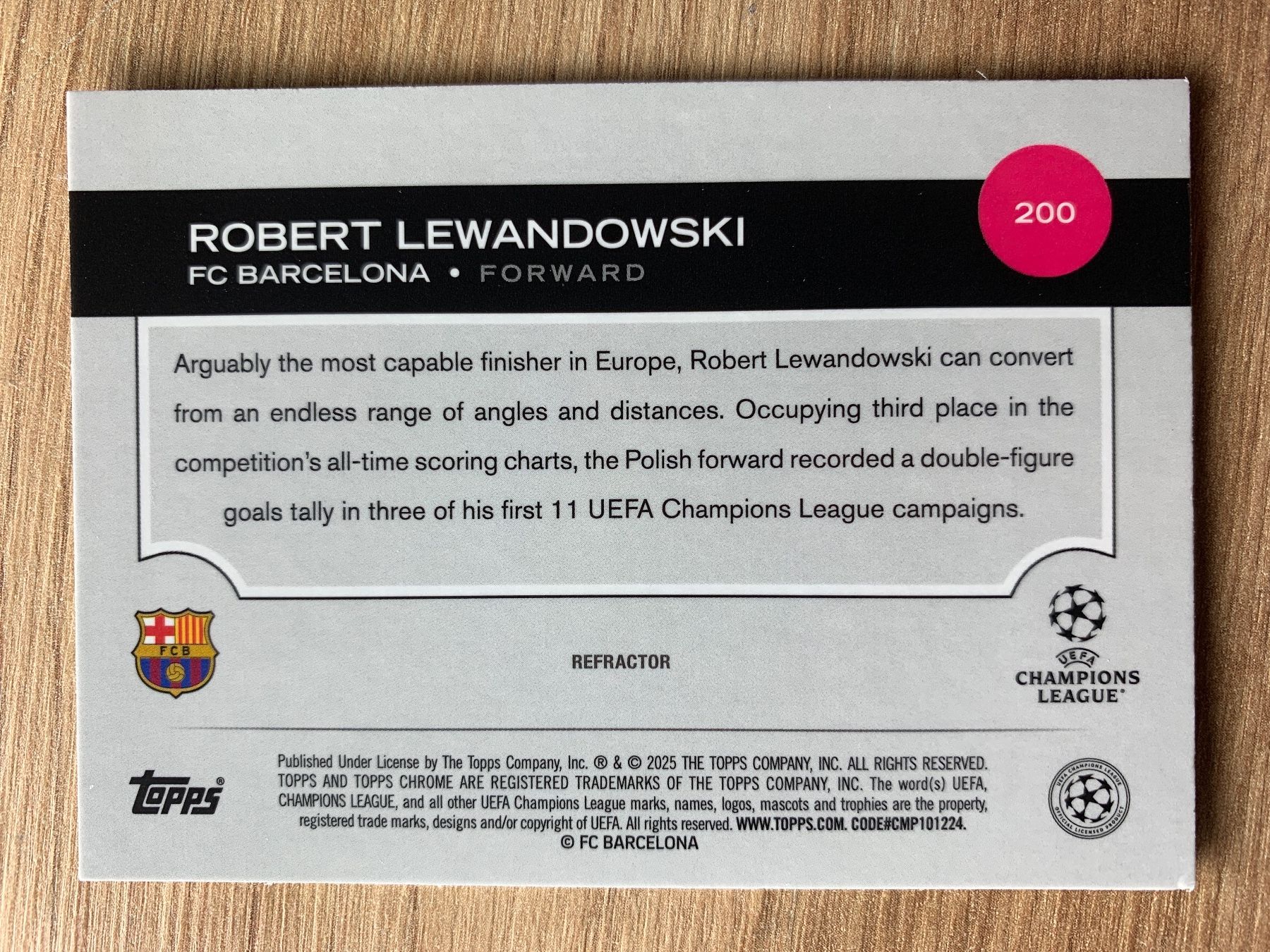 Topps Carte collezionabili: Soccer Robert Lewandowski SILVER Topps Chrome 2025 – Usato da Netstal venduto da Clutch79Cardz 1