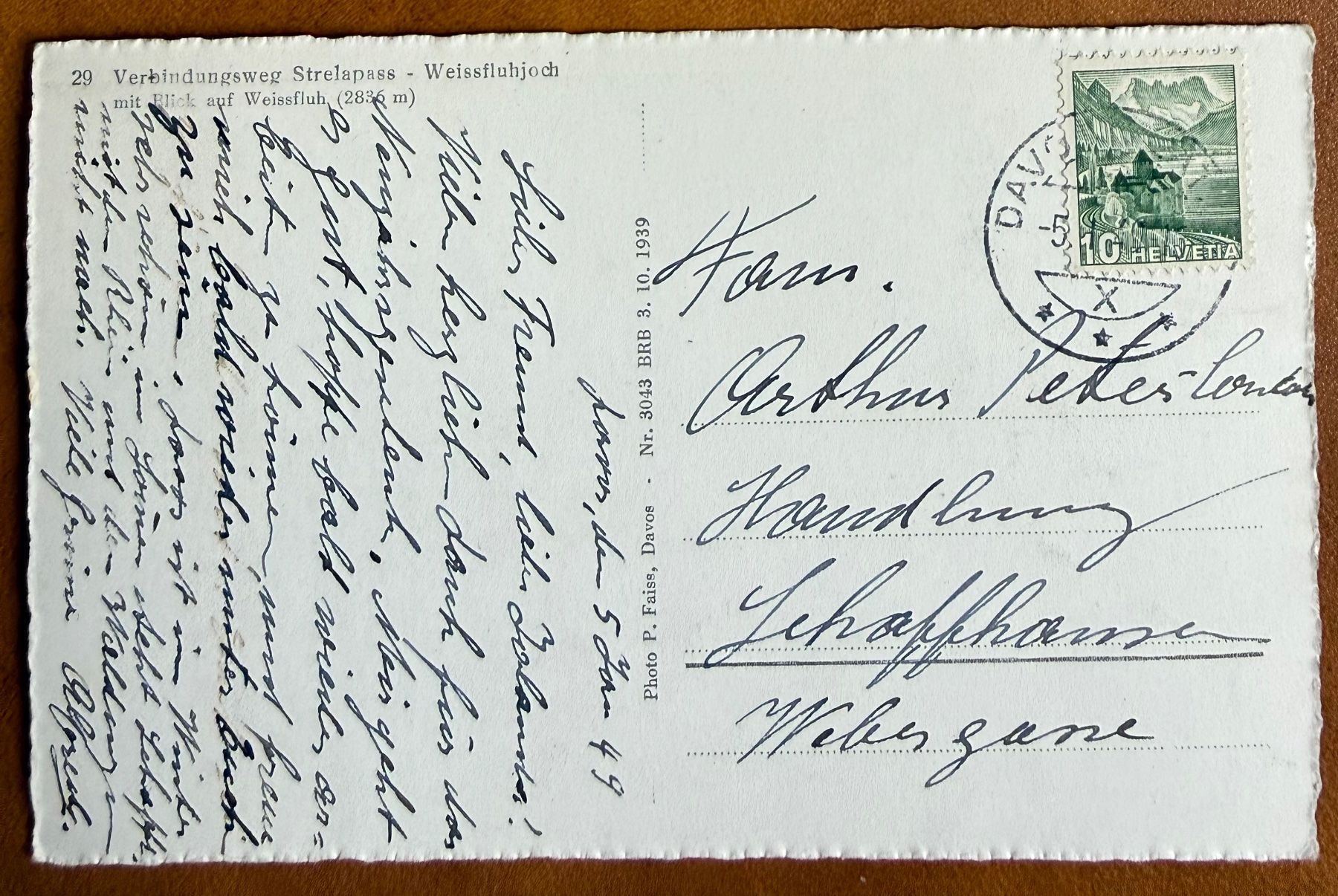 Cartoline postali: Strelapass - Verbindungsweg  1949 – Usato da Lutry venduto da Ediego 2