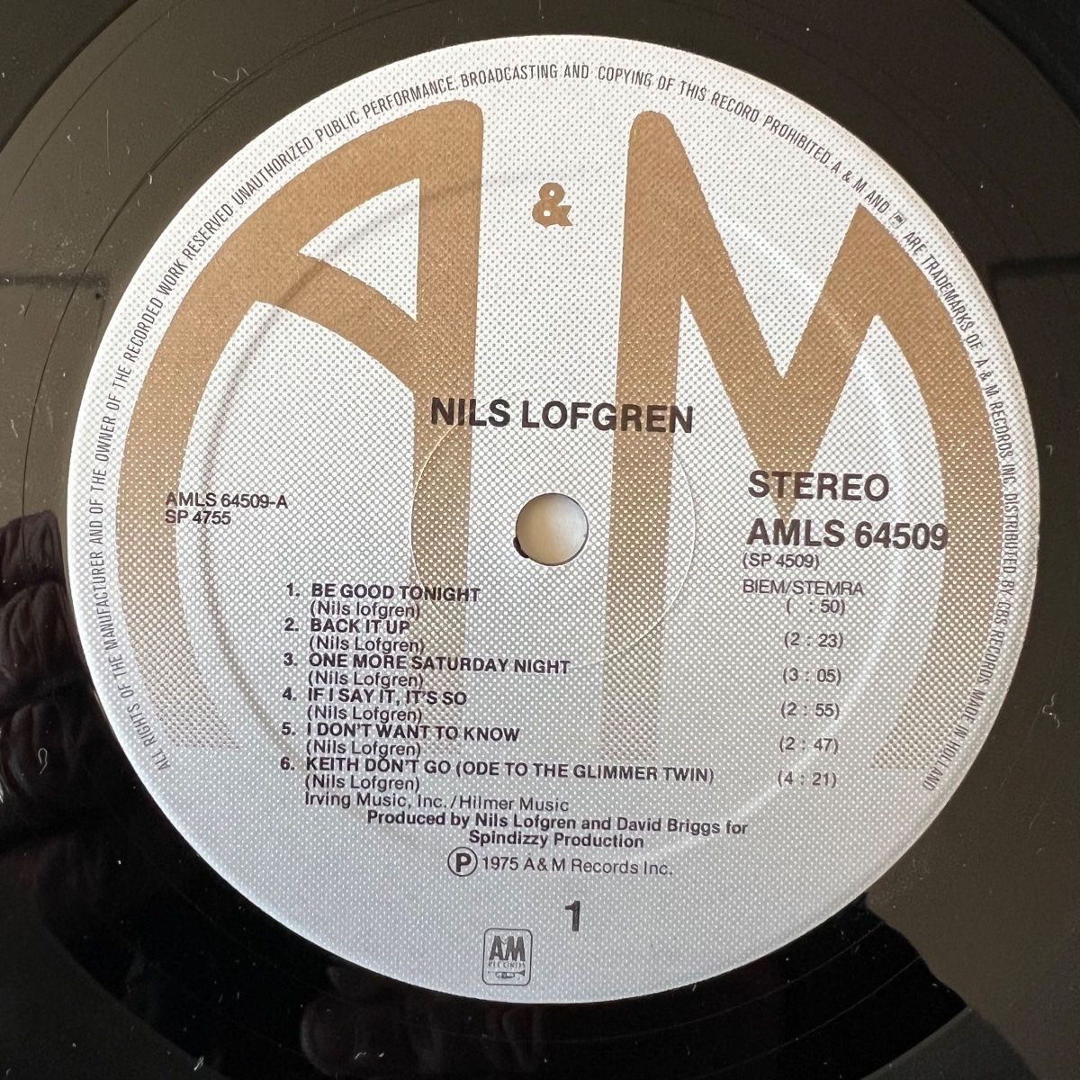 Vinyles: Nils Lofgren - Same / 1. NL-Press. 1975 - Very nice – D'occasion à Gais par soundcave57 2