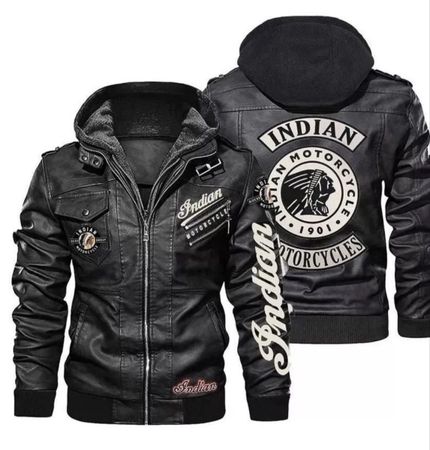 Indian Motorrad Leder Jacke Herren Grösse L