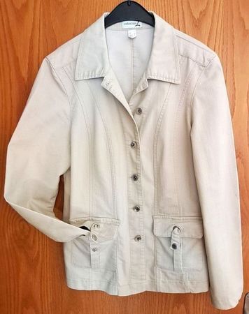Leichte Übergangs Jeans Jacke / Blazer, beige, CollectionL