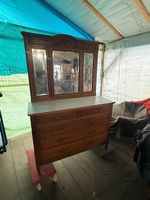 Waschkommode, Eiche, mit Schubladen, und 3 Spiegel