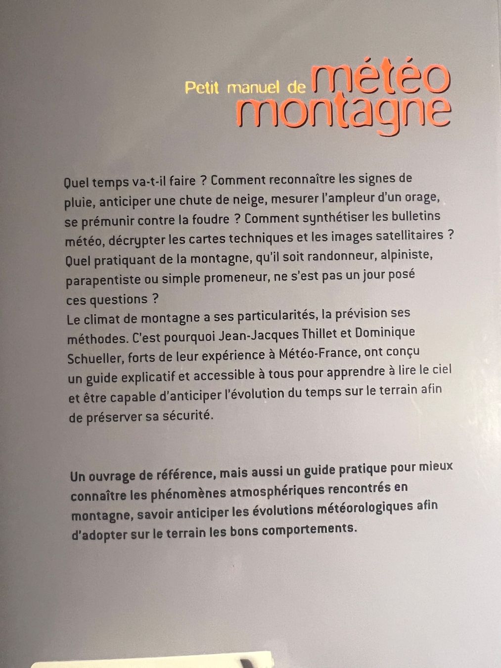 Libri: Petit manuel de météo montagne comme neuf – Usato da Lugnorre venduto da jul_lnh6 1