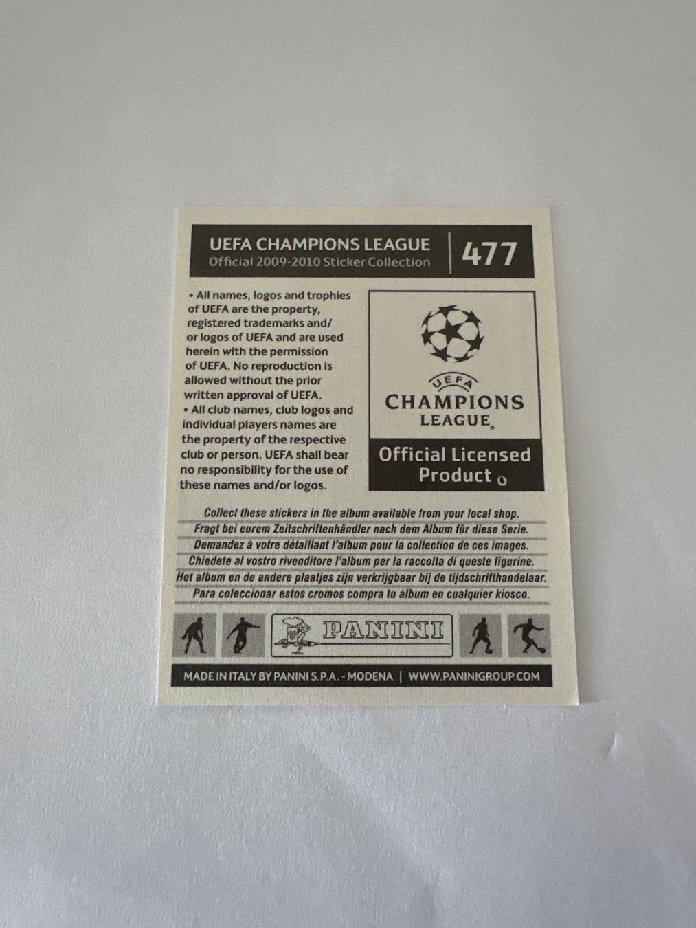 Panini Carte collezionabili: Panini UEFA Champions League 2009-2010 - Nr.477 – Usato da Sulz AG venduto da DealWerk 1