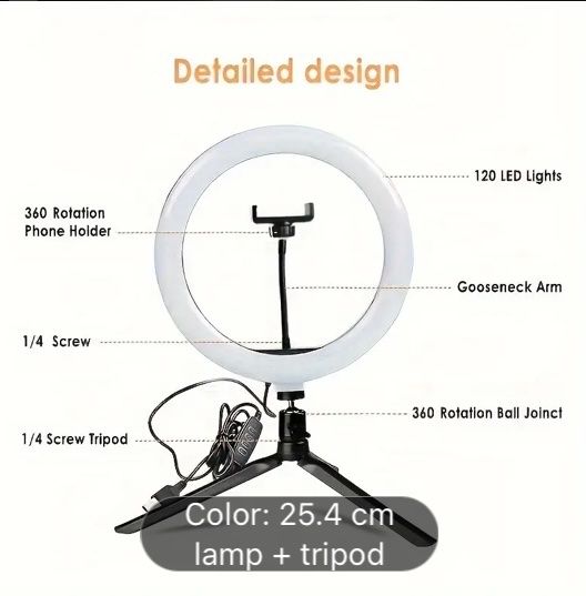 Flash: Dimmable 25.4cm LED Ring Light with Adjustable Color – Usato da Glattbrugg venduto da ele_dj5t 1