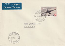 Flugpost Brief-Bern-Genf-1944