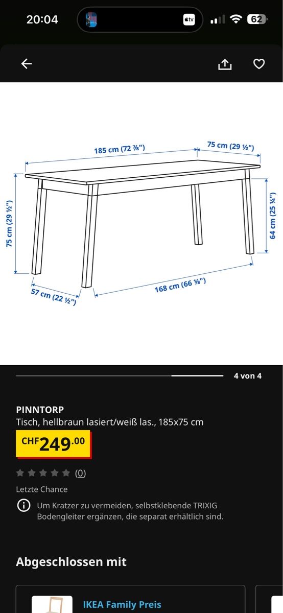 Ikea Tische: Esstisch Pintorp – Gebraucht aus Kilchberg ZH von elv_jdk8 1
