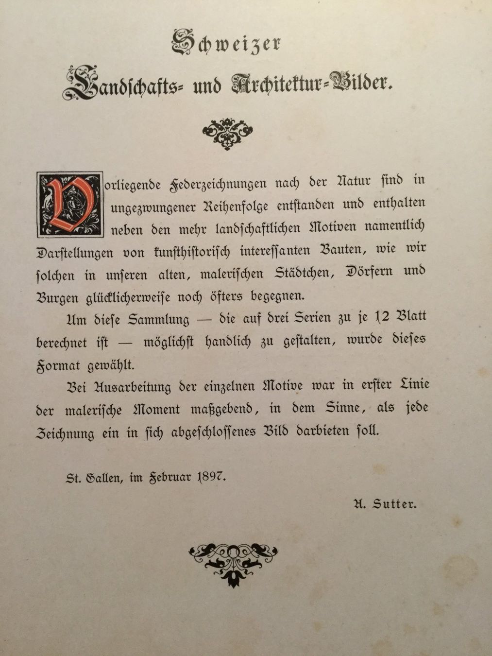Dipinti: Schweizer Landschaft und Architektur-Bilder A. Sutter 1897 – Usato da Horgen venduto da Goros 3