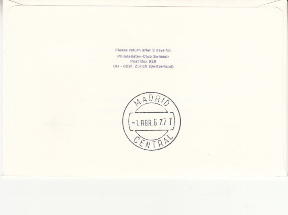 Tutti i francobolli: SLH RF 67.3a Zürich-Madrid – Usato da Bürglen TG venduto da StampGraf 1