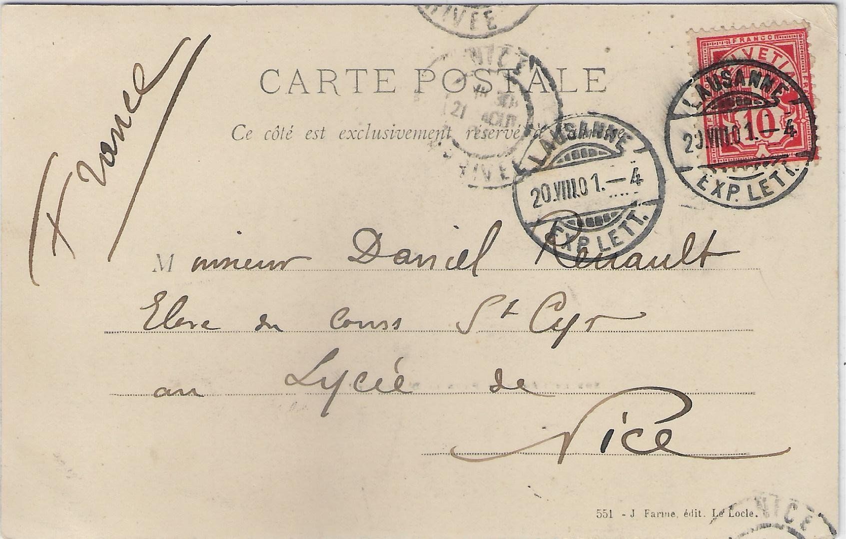 Cartoline postali: Sur le Leman - Pour le Bouveret – Usato da Ettingen venduto da Kartenplanet 1