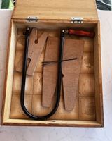 Laubsäge & Zubehör,mit Holzkiste, Handarbeit, VERSAND✅