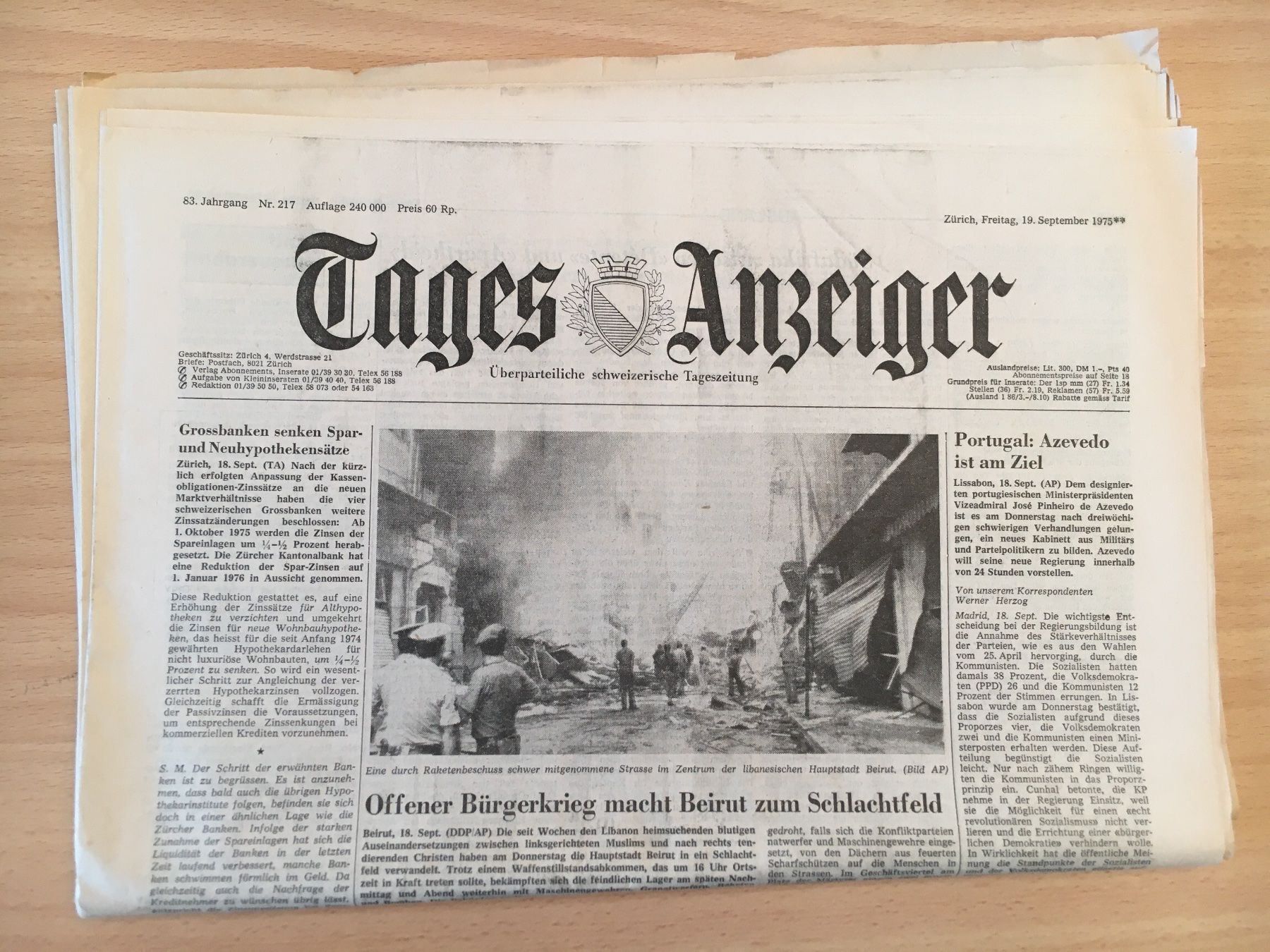 Zeitschriften & Magazine: Tagesanzeiger vom 19. September 1975 – Gebraucht aus Luzern von Jiggy_8898