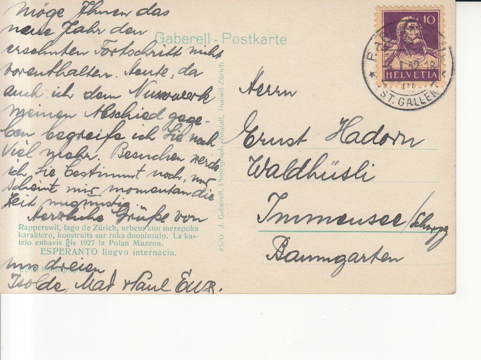 Cartoline postali: Rapperswil 1932 – Usato da Bürglen TG venduto da StampGraf 1