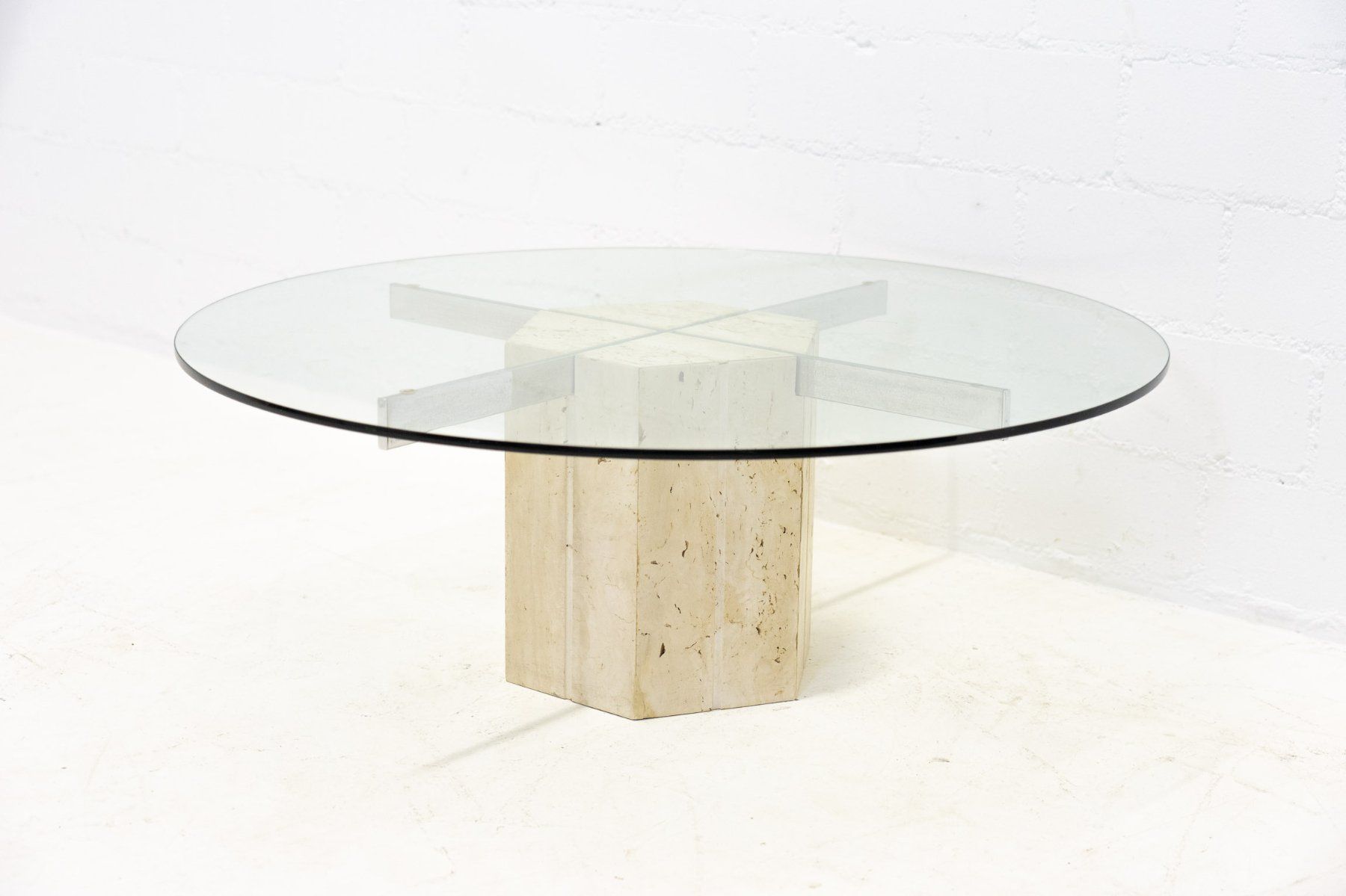 Tische: Couchtisch Travertin Glas - Lieferung möglich – Gebraucht aus Schaffhausen von Studio-Ara 4