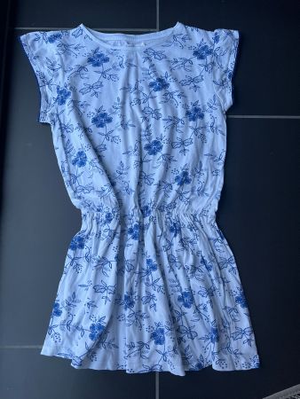 Kleid weiss/blau Grösse 9/10 Jahre