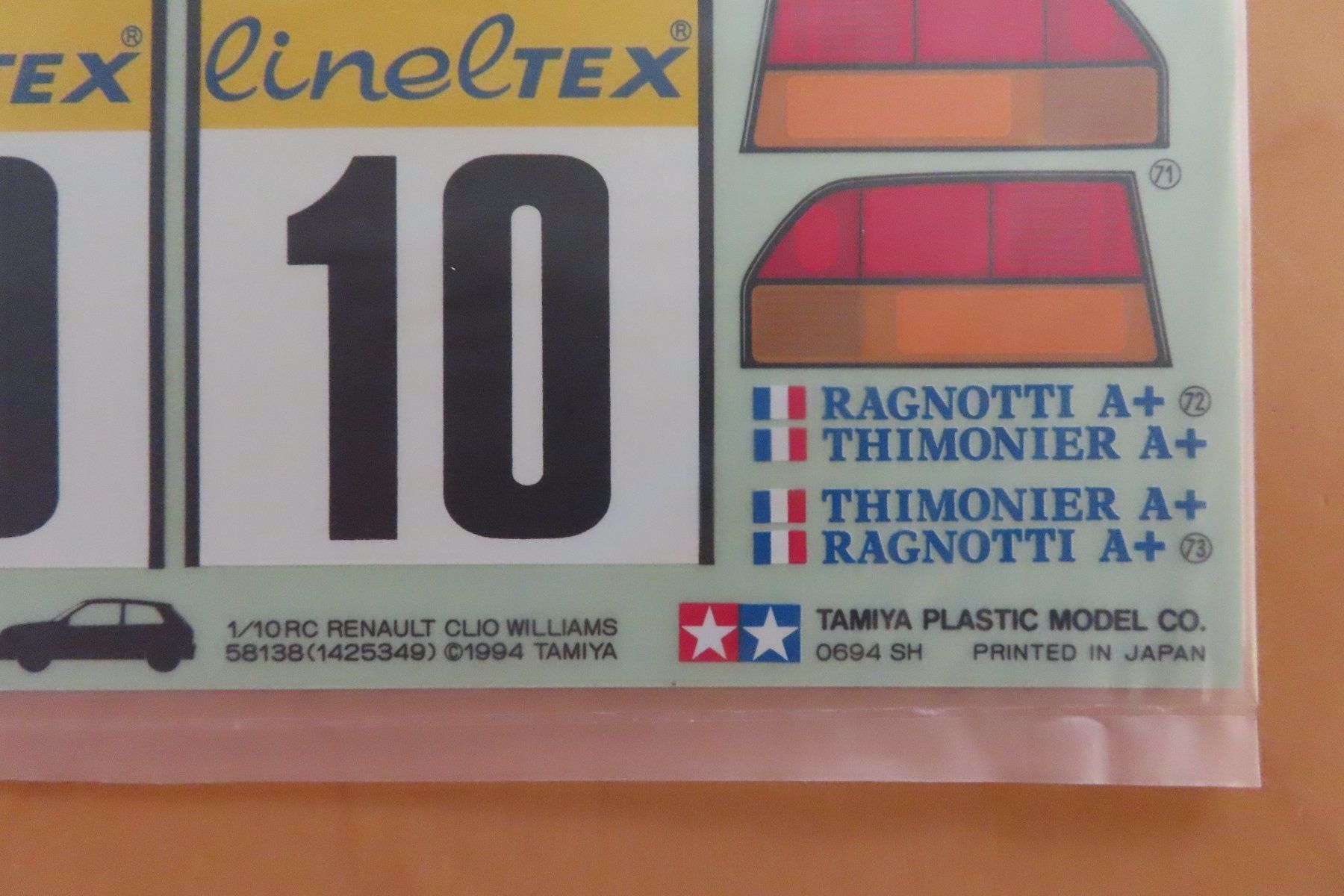 Tamiya RC Modellbau: Tamiya RC Decal 58138 Renault Clio 1994 – Neu und originalverpackt aus Horgen von Tenere24 1