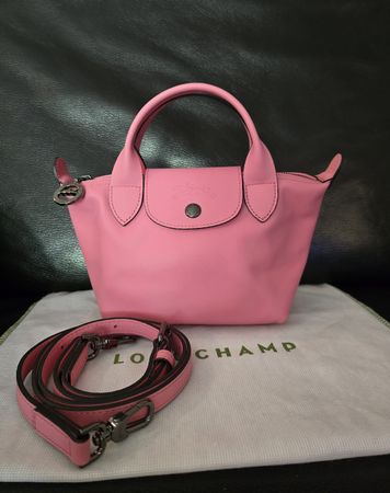 Longchamp Tasche Le Pliage XS Xtra Line aus Leder in pink