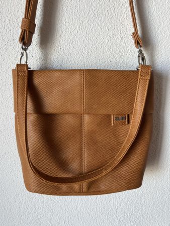 Schicke ZWEI Handtasche Umhängetasche in Cognac Tasche