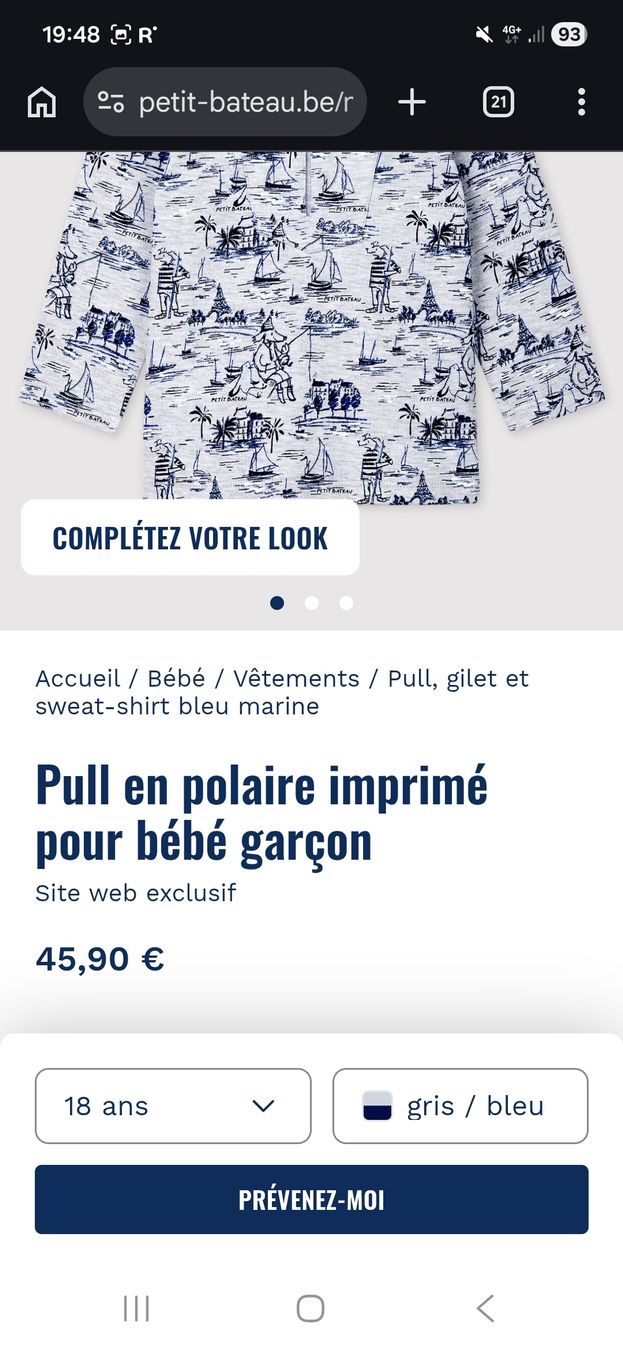 Petit Bateau Pullover & Sweatshirts: Pull imprimé Petit Bateau garçon taille 81cm – Gebraucht aus Plan-les-Ouates von Laly_92 4
