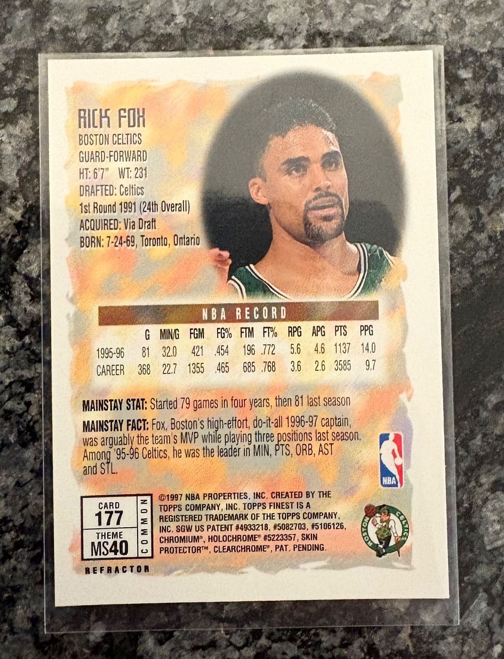 Nba Carte collezionabili: NBA Rick Fox Topps Finest Refractor Card – Nuovo (secondo la descrizione) da Muttenz venduto da joba23 1