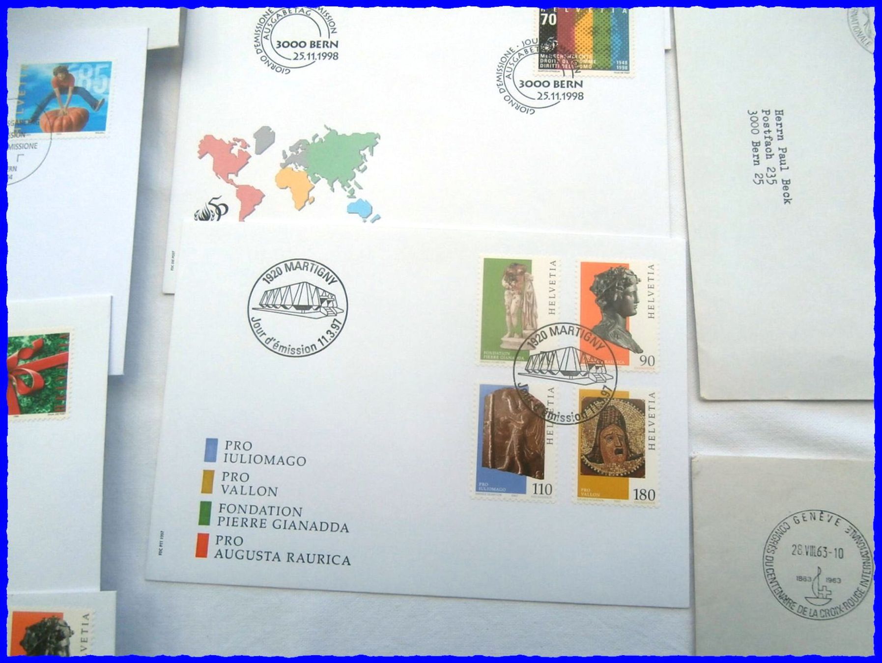 Alle Briefmarken: 9 FDC Briefe Schweiz 1963 - 2005  #16 – Gebraucht aus Worblaufen von Re_mo81 4