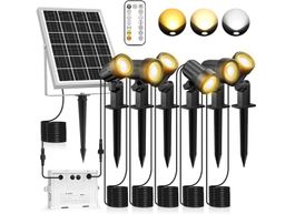 6 Stück Solarlampen für außen mit Fernbedienung, wasserdicht