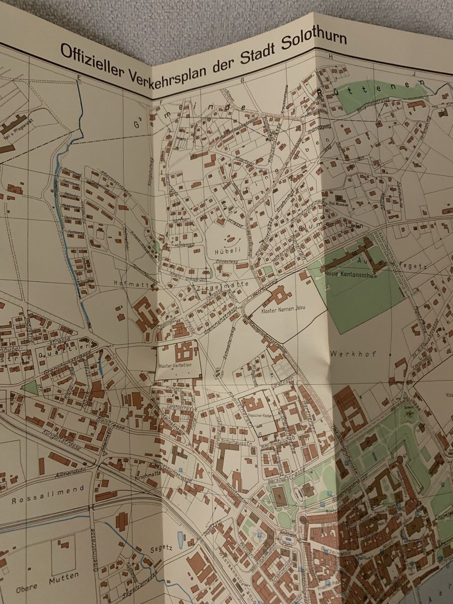 Landkarten & Atlanten: Solothurn Stadtplan von 1961 – Gebraucht aus Niederteufen von Marc_sg 1