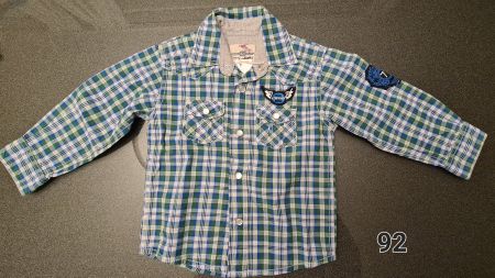 Karohemd Gr. 92 mit coolen Patches