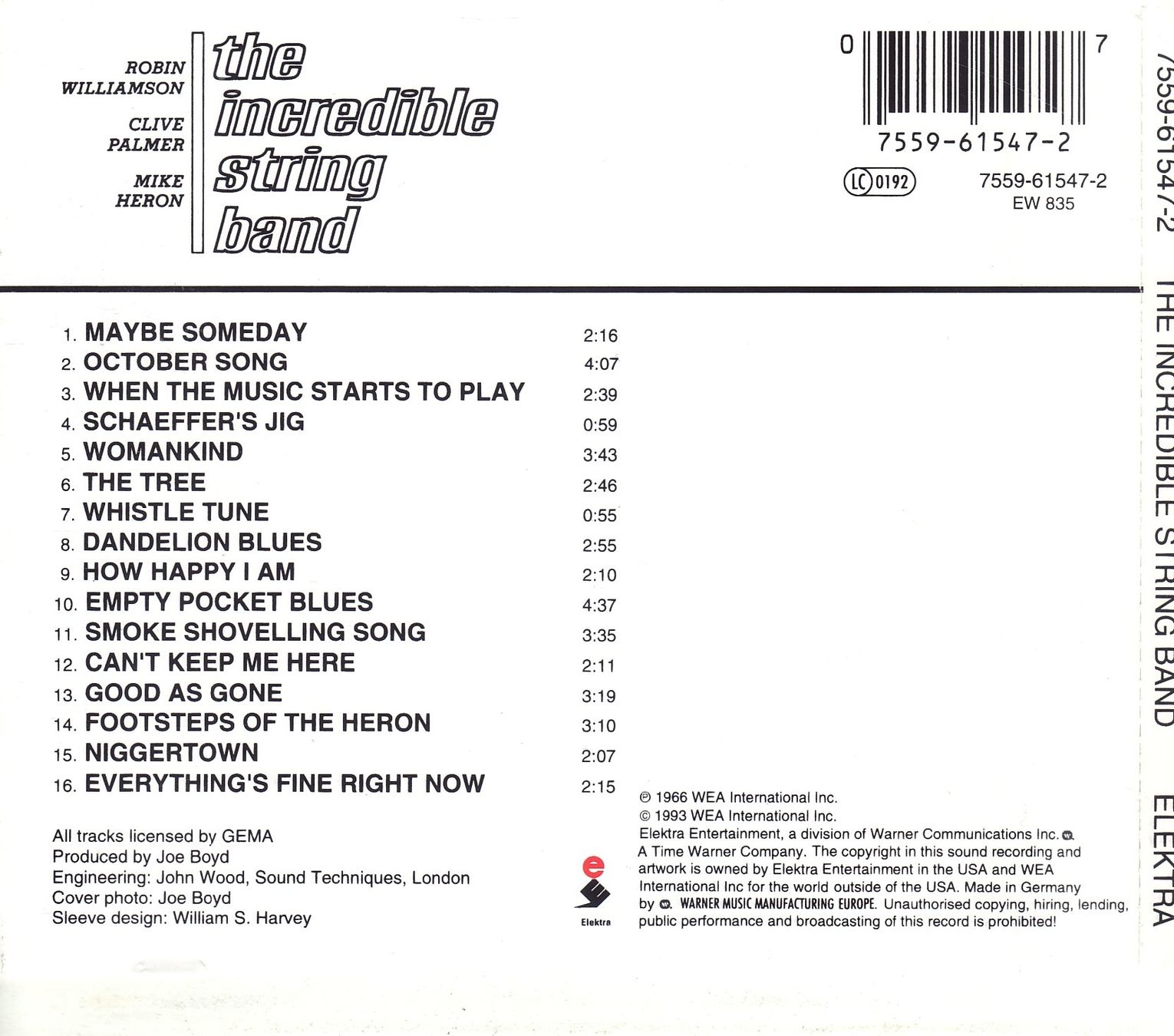 CD: The Incredible String Band The Incredible String Band – Usato da Boussens venduto da catfood01 1