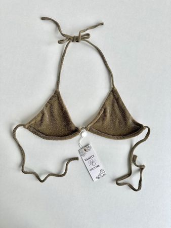 NEU! Vanity Couture Bikini-Top in Gold Glitter / Gr. S
