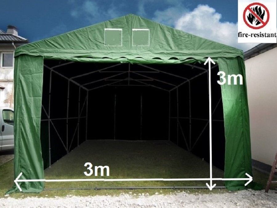 Zeltgarage 3,3x7,2m Carport Mobile Weidezelt Lagerzelt 23 M² PVC