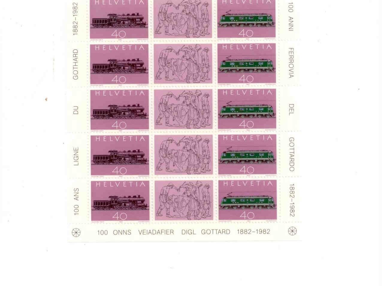 Tutti i francobolli: Gotthardbahn Briefmarken ganzer Bogen postfrisch – Nuovo (secondo la descrizione) da Neuhausen venduto da magi07
