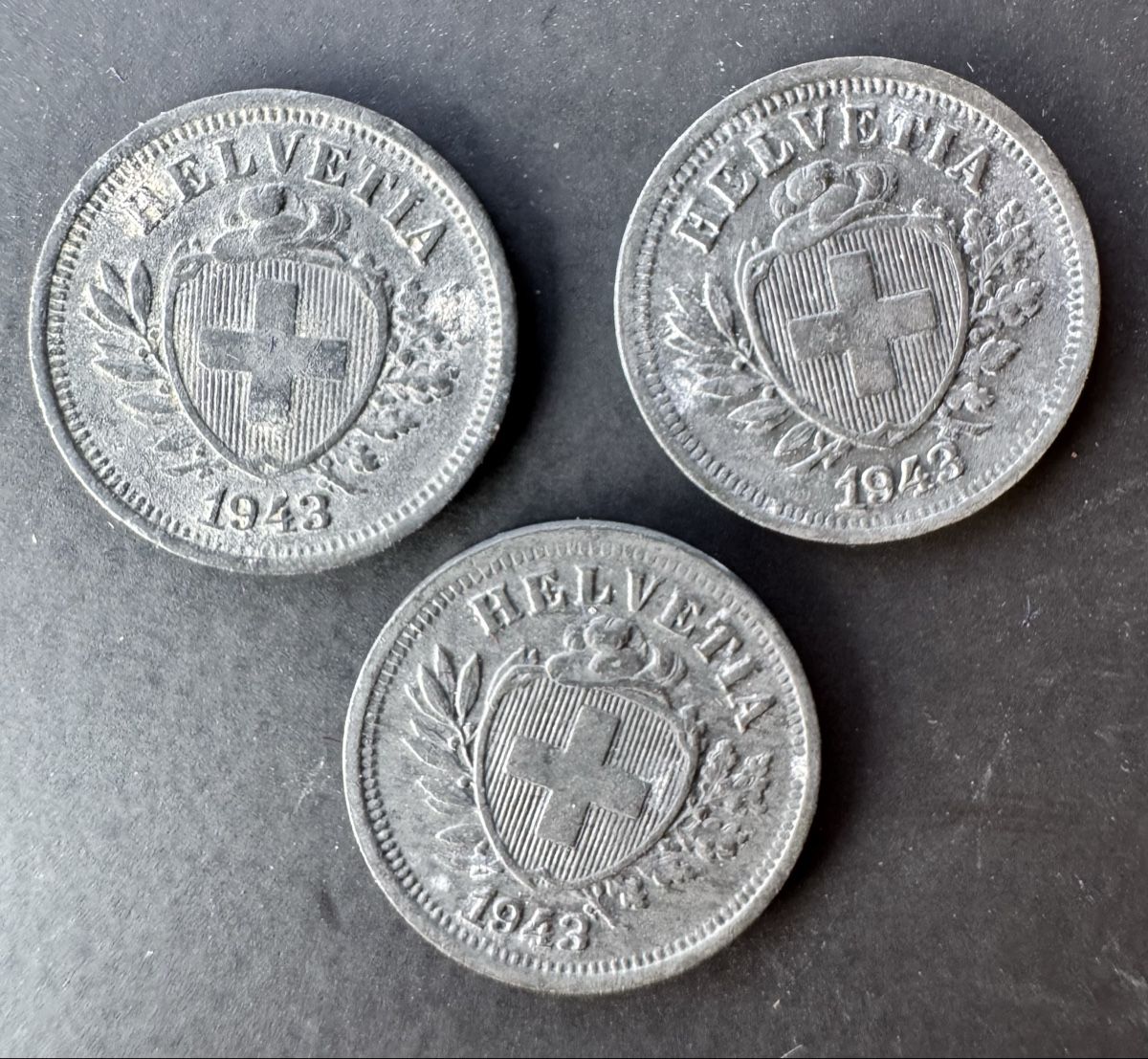 Tutti le monete: 3 x 1 Rappen 1943 – Usato da Meilen venduto da coins4sale