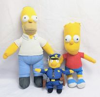 3x Simpsons Plüsch Figuren - Homer Bart & Chief Wiggum