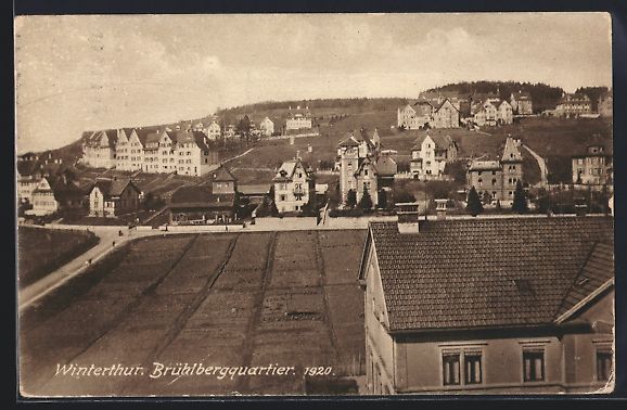 Cartoline postali: Winterthur, Blick auf das Brühlbergquar – Usato da Berlin venduto da bartko-reher