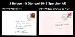 2 Belege m. Stempel 9042 Speicher, Ferien im Appenzellerland
