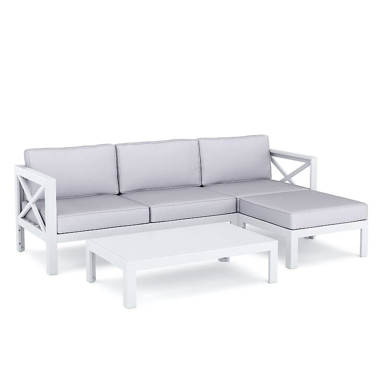 Sofas: Lounge Holz weiss-grau – Gebraucht aus Zug von Cheap-Shop