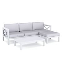 Lounge Holz weiss-grau