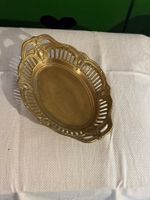 Antike Deko-Schale aus Messing, Vintage, goldfarben