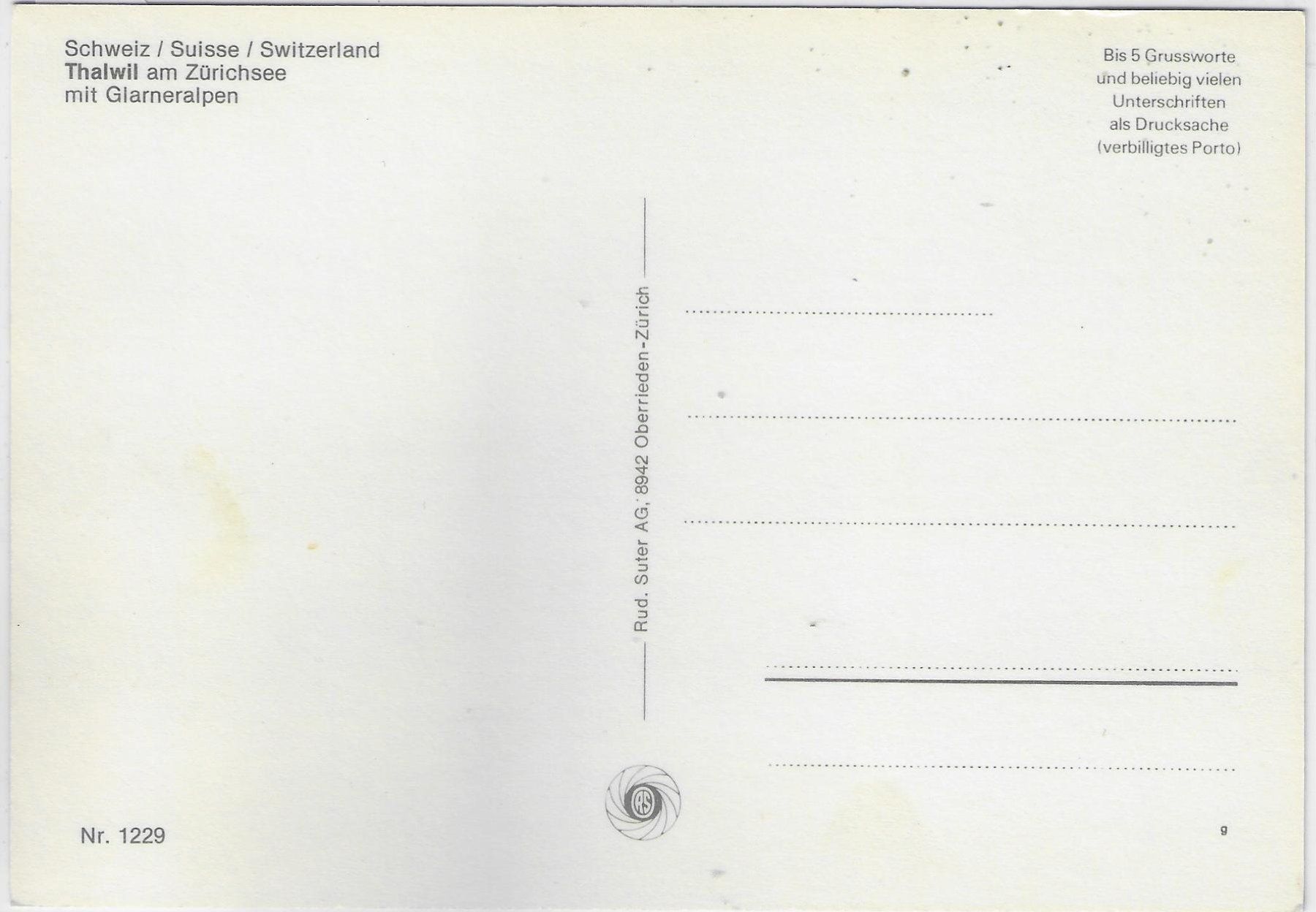Cartoline postali: Thalwil am Zürichsee – Usato da Ettingen venduto da Kartenplanet 1