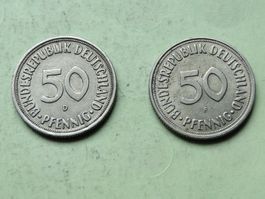 Deutschland - 2x 50 Pfennig 1950 D+F