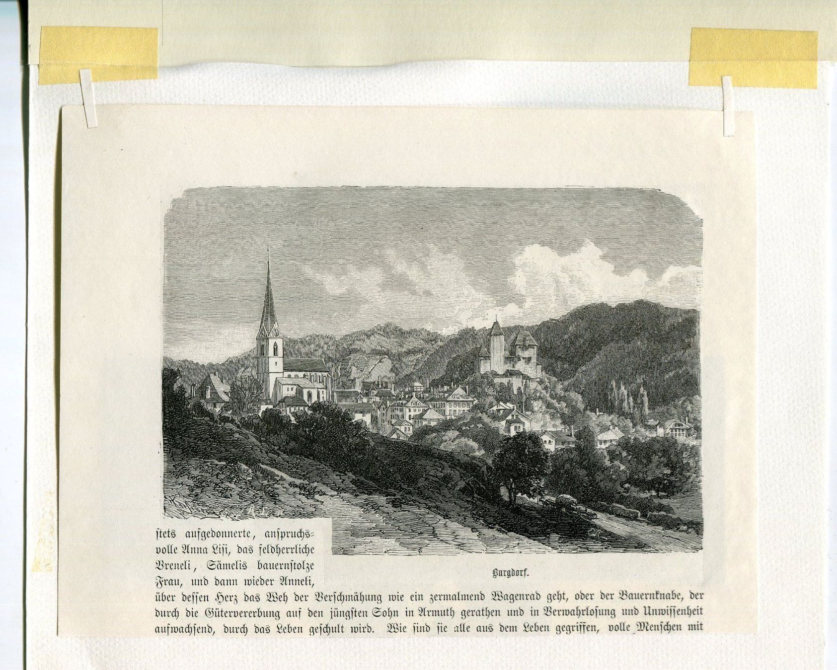 Stiche: Burgdorf BE  -  Holzstich 1883 – Gebraucht aus Röthenbach i. E. von Heureka5 1